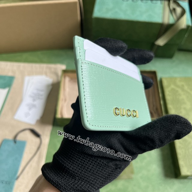 gucci專櫃新款原廠皮卡包 古馳飾手寫體Gucci標識卡片夾 jcp1802